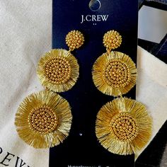 New And Never Tried On Are These Beautiful Ladies!!! Gold Beads At Top And A Filigree Fan - Stunning To Make A Pop! Hypoallergenic Ear Posts. Comes With Jewelry Bag. Highly Rated Poshmark And Fast Shipper Nonsmoking And Pet Free Home Gold Round Beaded Earrings For Summer, Elegant Gold Beaded Earrings For Summer, Gold Dangling Earrings, Formal Earrings, Freshwater Pearl Drop Earrings, Crystal Chandelier Earrings, Tassel Drop Earrings, Link Earrings, Disc Earrings