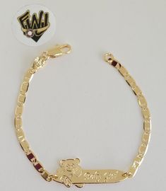 Mariner Link Bracelet w/ Plate. 3mm in girth. Available in size 6". *Note*BGF=Brazilian Gold FilledBGO=Brazilian Gold Overlay Kids Bracelet, Brazilian Gold, Kids Bracelets, Baby Bracelet, Gold Overlay, Link Bracelets, Laminate, Gold Filled, Gold Bracelet