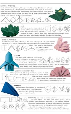 the instructions for origami flowers