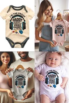 Gamer dad pride bodysuit, Hilarious baby outfit, Video game humor baby clothes, Gaming dad baby apparel, Baby apparel, Baby clothing, Baby fashion, Baby attire, Cute baby outfit, Baby shower gift, Funny baby bodysuit, Parenting, Baby humor, Gamer dad baby gift, Baby fashion, Gaming-themed baby wear, Baby clothing, Unique baby gift, Gamer dad baby attire, Video game humor baby clothes, Funny baby gift for dad, Baby gaming fashion, Dad and baby gaming outfit, Baby wardrobe upgrade. Father's Day Cotton Onesie With Graphic Print, Cotton Onesie For Father's Day, Family Matching Onesie With Graphic Print For Playtime, Father's Day Casual Short Sleeve Onesie, Video Games Humor, Play Video Games, Funny Baby Clothes, Funny Gifts For Dad, Dad Baby