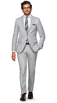 La Spalla Light Grey Plain Summer Suits Men, Grey Suits, Stripe Suit, Dapper Mens Fashion, Grey Plain, Light Grey Suits, Mens Fashion Work, Suits Men Business, Italian Suit