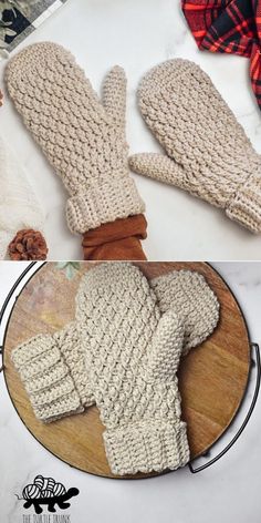 the mittens are knitted and ready to be used