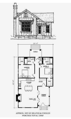 the floor plan for a small house with two levels and an attached bathroom, living room and