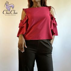 Olivia cold shoulder shirt, a luxurious piece crafted with short sleeves and flounced detailing throughout. Size Available: S,M,L,XL Style: Cute Collar: Cold Shoulder Decoration: Ruffle. Shoulder(cm): S:34cm, M:35cm, L:36cm, XL:37cm Bust(cm): S:88cm, M:92cm, L:94cm, XL:98cm Length(cm): S:51cm, M:52cm, L:53cm, XL:54cm Sleeve Length(cm): S:13cm, M:14cm, L:15cm, XL:16cm Chic Short Sleeve Tops For Brunch, Summer Party Shirt With Ruffles, Spring Ruffled Off-shoulder Top With Short Sleeves, Cold Shoulder Tops For Day Out, Trendy Off-shoulder Ruffled Blouse, Trendy Off-shoulder Blouse With Ruffles, Chic Off-shoulder Short Sleeve Top For Day Out, Chic Ruffle Sleeve Top For Party, Chic Ruffle Sleeve Blouse For Night Out