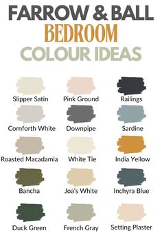 the color chart for farrow and ball bedroom colors