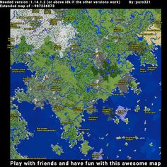 a map with words on it that say play with friends and have fun with this awesome map