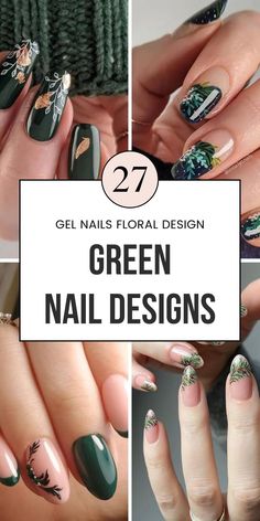 Looking for inspiration for your next manicure? Discover 27 stunning nail designs in green! Whether you're into short, gel, or acrylic styles, there are looks to match every preference. These designs blend cute and simple aesthetics with touches of gold, perfect for an elegant twist. Explore how to incorporate French almond or masc nail styles into your design. Save this pin to your "Green Nails" board for more ideas! Nail Designs In Green, Short Acrylic Designs, Masc Nails, Stylish Manicure, Short Nails Ideas, Simple Aesthetics