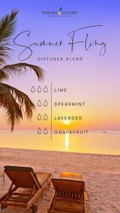 Young Living Essential Oil Diffuser, Summer Essential Oils, Summer Fling