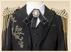 This luxury 6-piece suit is perfect for special occasions and festive moments. Our Royal Black & Gold suit comes with the signature jacket, vest, white shirt, pants, and stylish brooch. All 4 pieces are tailored in modern styling. Your little one will feel like royalty in this elegant suit. Get this tuxedo today! Sizing Chart Product Details: Fit: Fits true to size, take your normal size Style: Formal Closure Type: Single Breasted Pattern Type: Solid Collar: Notched Trouser Closure Type: Elastic Gold Suit, Elegant Suit, Eve Outfit, Style Formal, Jacket Vest, Vest White, Sizing Chart, Gold Black, White Shirt