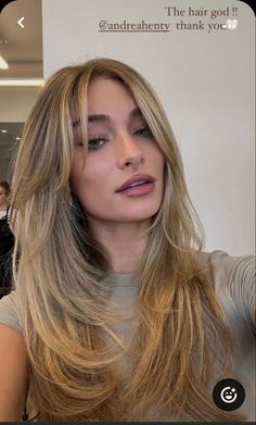 Blonde Balayage With Layers And Curtain Bangs, Curtain Bang Face Framing Layers, Long Later With Curtain Bangs, Bronde Layered Hair, Layers And Curtain Bangs For Long Hair, Wispy Long Curtain Bangs, Cheekbone Length Curtain Bangs, Layers On Thinner Hair, Short Front Layers Long Hair