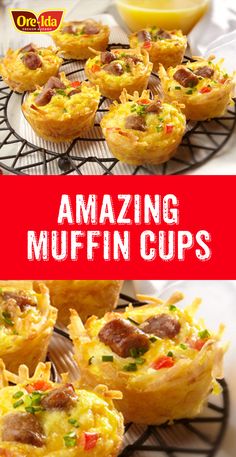 an image of muffin cups on a rack with the words amazing muffin cups