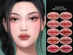 ANGISSI's Lipstick A162 Sims 4 Tattoos, Makeup Cc, Sims 4 Anime, Pelo Sims, Sims 4 Cc Makeup, Sims 4 Cc Skin, Sims 4 Expansions