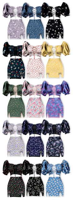 an image of many different types of clothes