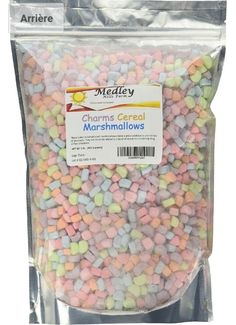 marshmallows in a bag on a white background