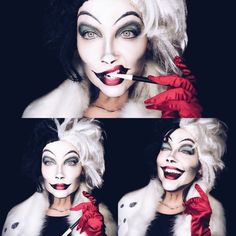 Cruella Deville Halloween, Horror Disney, Halloween Maquillaje, Halloween Costumes Women Scary, Makeup Clown, Party Make-up