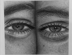 two different views of the same person's eyes, one with long eyelashes and one without