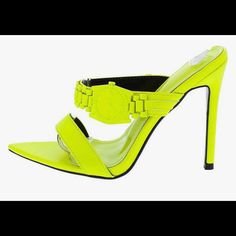 Bnib - Very Stylish! Spring Is Coming So Step Out In These And “Watch” Yourself Turn Heads. Can Fit A Size 9 Due To The Pointy Toe. Comes With Replacement Heel Taps. Smoke And Pet Free Home. Trendy Neon Yellow Round Toe Heels, Trendy Yellow Heels With Branded Heel Counter, Chic Neon Yellow Round Toe Heels, Bold Yellow Open Toe Heels, Bold Yellow High Heels, Bold Yellow High Heel Shoes, Trendy Yellow Sandals With 4-inch Heel, Heel Taps, Heel Tap