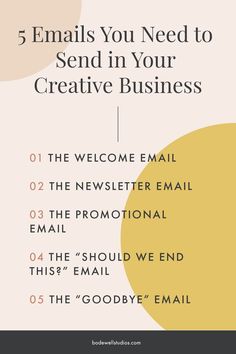 the email list for an email to someone on their business page, with text overlaying