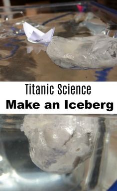 an iceberg is shown with the words titanic science make an iceberg on it