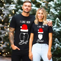 "Matching Christmas Shirts, Couple Christmas Shirts, Funny Christmas Couples Shirt, Couples Shirts, Christmas Couple Sweaters, Christmas Gift H O W T O O R D E R 1. Simply select the size of your shirt individually and then click \"Add to Cart\" 2. Repeat each step for each shirt that you need. Add as many as needed to your cart and then proceed to checkout. 3. Submit order ♥ The items are printed after the payment has been cleared within 1-3 business days, sometimes faster. This is the time whe Christmas Couple Shirts, Couples Christmas Shirts, Couple Sweaters, Classy Christmas Party, Christmas Shirts Funny, Ugly Christmas Sweater Couples, Christmas Couples, Couples Shirts, Couples Christmas