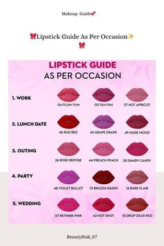 Pink People, Pretty Lipstick Colors, Lipstick Tips, Perfect Lipstick Shade, Pink Lipstick Shades, Lipstick Guide, Lipstick Application, Lipstick Palette, Lip Color Makeup