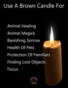 Use A Brown Candle For Brown Candle, Wiccan Candle, Witchcraft Candles, Brown Candles, Candle Reading, Witch Candles