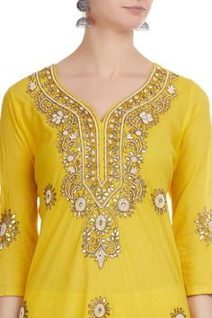 Shop for Nazar by Indu Yellow Gota Patti Embroidered Kurta And Sharara Set for Women Online at Aza Fashions Yellow Chikankari Embroidery Sharara For Reception, Yellow Chikankari Embroidered Sharara For Reception, Yellow Salwar Kameez With Intricate Embroidery, Yellow Anarkali Set With Chikankari Embroidery For Reception, Yellow Straight Kurta Dress With Intricate Embroidery, Yellow Traditional Wear With Chikankari Embroidery For Reception, Yellow Anarkali Kurta With Intricate Embroidery, Yellow Palazzo Set With Intricate Embroidery For Diwali, Yellow Embroidered Palazzo Set For Diwali