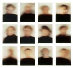 multiple images of a man's face and head in different poses, with the background blurry