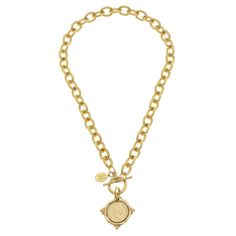 Susan Shaw Toggle Bracelet w/ Cotton Pearl Charm - Susan Shaw Jewelry Susan Shaw, Gold Coin Necklace, Toggle Necklace, Bee Necklace, Handmade Jewelry Designs, Looks Chic, Coin Necklace, Stunning Necklace, Gold Coins