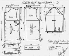 a drawing of a shirt with measurements for the front and back, as well as an outline