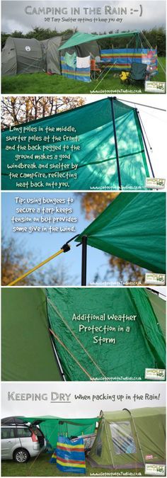 the instructions for how to set up a tent in an rv park or camping area