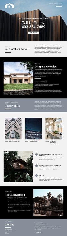 the website design for an architectural firm