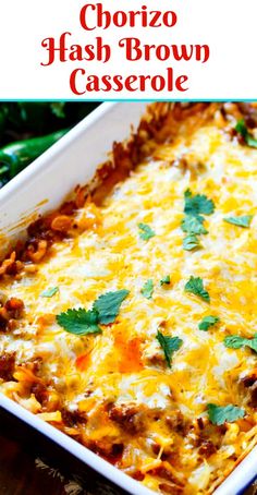 a casserole dish with cheese and ground beef