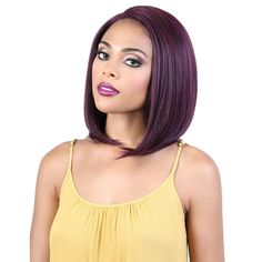 LDP-CURVE1 - Motown Tress Deep Part Lace Front Wig Type: Synthetic Swiss Lace Front Wig Cap Size: May vary slightly by brand Average - Circumference 21.5" Ear To Ear 13.5" Front To Back 14.25" Color Shown: PLUM Length: 11" Hairstyle: Straight Overview : Deep lace part Ear to Ear Deep Part Curling iron safe up to 400 ºF Remy Wigs, Jumbo Braids, Synthetic Lace Wigs, Human Braiding Hair, Hair Closure, Half Wigs, Human Hair Lace Wigs, Swiss Lace, Synthetic Lace Front Wigs