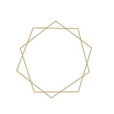 a golden geometric frame on a white background with the shape of an octagon