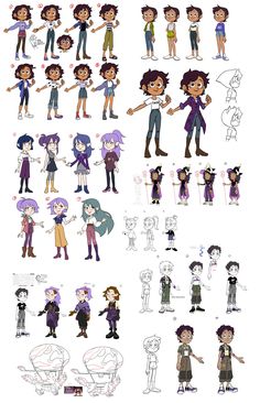 an image of various cartoon characters in different poses