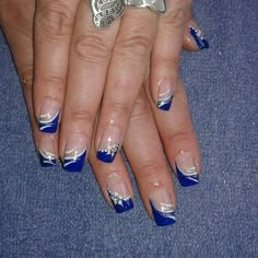 Spring Nails 2023 Blue, Nails 2023 Blue, Spring Nail Designs 2023, Acrylic Nails Blue, Blue Nail Art Designs, Spring Nails 2023, Nail Tip Designs, Purple Nail Art, Chrome Nail Art