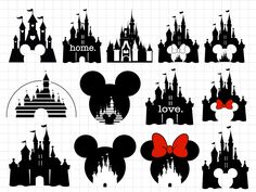 mickey mouse ears and castle silhouettes