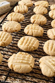 four ingredient easy shortbread cookies on a cooling rack with text overlay that reads, 4 ingredient easy shortbread cookies