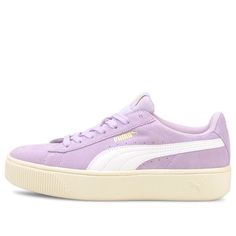 Puma Vikky Stacked Sneakers/Shoes Purple Low-top Puma Sneakers, Purple Low-top Sneakers With Puma Logo, Purple Sneakers For Sports In Spring, Casual Purple Sneakers With Puma Logo, Casual Purple Puma Sneakers, Purple Puma Sneakers With Round Toe, Puma Vikky Stacked, Puma Vikky, Puma Suede