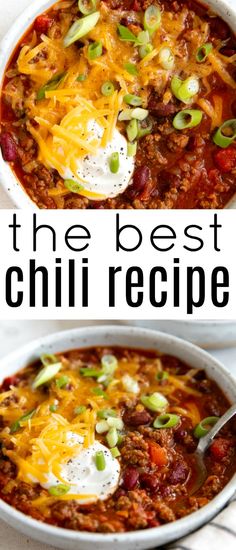 the best chili recipe with cheese and sour cream