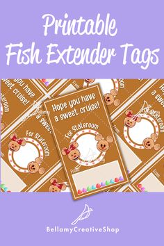 Printable Fish Extender Tags Very Merrytime Gingerbread Mickey and Minnie Disney Cruise Fish Extender Gifts, Disney Cruise Fish Extender, Gingerbread Theme