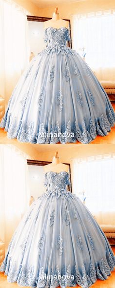 Light Blue Tulle Appliques Ball Gown Quinceanera Dresses Prom Quinceanera Dress With Lace Bodice And Tulle, Blue Lace Quinceanera Dress, Lace Quinceanera Dress For Sweet 16 During Prom Season, Fitted Lace Ball Gown Quinceanera Dress, Fitted Lace Quinceanera Ball Gown Dress, Quinceanera Ball Gown With Lace Bodice For Prom Season, Princess Style Lace Ball Gown For Bridesmaid, Fitted Lace Quinceanera Dress Ball Gown, Fitted Lace Quinceanera Ball Gown