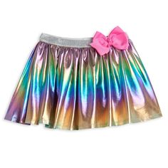 Come join bow-wearing icon JoJo Siwa and her dog BowBow in being yourself! Let your little one sparkle and shine in this Rainbow Metallic JoJo Siwa cute and stylish skirt as they dance and sing along to #1U, Kid in a Candy Store, Boomerang, D.R.E.A.M. and so much more. Watch JoJo?s colorful, glittery, magical look and attitude come to life through your child?s joy and adorable resemblance in this gear featuring their favorite music, dance, Nickelodeon and YouTube star. Your little one love this Jojo Siwa Outfits, Jojo Bows, Metallic Pleated Skirt, Rainbow Skirt, Jojo Siwa, Candy Store, Girl Coat, Holiday Christmas Gifts, Kids Outfits Girls