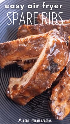 easy air fryer spare ribs on a plate