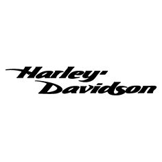 the logo for harley davidson is shown in black and white, on a white background