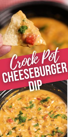 the crock pot cheeseburger dip is an easy and delicious appetizer