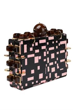 Here Is A Graphic Printed Snake Pink Luxury Pink Square Box Bag, Designer Pink Square Box Bag, Modern Pink Box Bag For Formal Occasions, Luxury Pink Rectangular Clutch, Modern Pink Rectangular Clutch, Snake Pink, Trunk Box, Trunk Boxes, Pink Bags