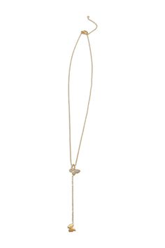 Dainty butterflies bring a romantic flair to this luxe 14K yellow gold plated lariat necklace. Keep Jewelry, Lariat Necklace, A Romantic, Chain Lengths, Hot Water, Nordstrom Rack, Butterflies, Gold Necklace, Gold Plate