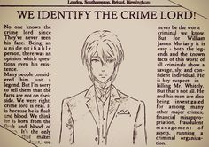 william james moriarty newspaper lord of crime anime aesthetic (edited by me) To Tell